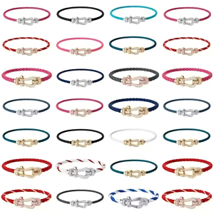 Vente directe usine – <span class=keywords><strong>Bracelet</strong></span> de luxe plaqué or avec zircon, couleurs assorties, pour bijoux fer à cheval, <span class=keywords><strong>bracelet</strong></span> corde, cadeau – Meilleures ventes - Product Image 1