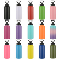 Thermos isotherme en acier inoxydable de 32 oz, garde au chaud, portable, tasse à main, grande capacité, bouteille d'eau pour sports de plein air, petite taille