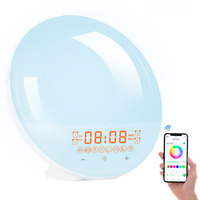 Vente chaude Chevet Avec USB RGB Couleur Changeante Température Smart Table Numérique Réveil Lumière Lever Du Soleil Réveil