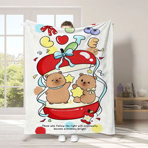 بطانية فليس مطبوعة بتصميم دب كرتوني لطيف عالية الجودة 2026، بطانية مخصصة للتكييف وأريكة - Product Image 4