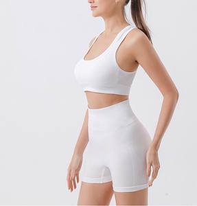 Ensembles de vestes courtes côtelées sans couture à taille haute pour femmes, ensembles de yoga courts d'été pour femmes - Product Image 6
