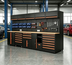 Gabinete <span class=keywords><strong>de</strong></span> Almacenamiento para Garaje <span class=keywords><strong>de</strong></span> Alta Resistencia CYD, Combinación <span class=keywords><strong>de</strong></span> Acero Inoxidable y Madera, <span class=keywords><strong>Banco</strong></span> <span class=keywords><strong>de</strong></span> <span class=keywords><strong>Trabajo</strong></span>/Estación <span class=keywords><strong>de</strong></span> <span class=keywords><strong>Trabajo</strong></span> Metálica para Taller - Product Image 2