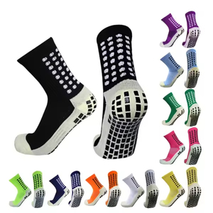 OEM Custom Logo Sports Crew Socks, Anti <b>Slip</b> Basketball Soccer Football Grip Socks with Cushion Sole - Product Image 1