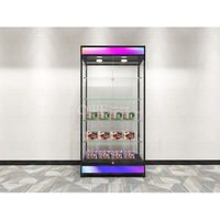 Vitrine en verre de magasin de fumée armoire avec lumière colorée épicerie affichage comptoir cadre en aluminium vitrine de vente au détail