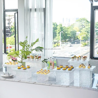 Présentoir à gâteaux et desserts en acrylique pour buffet, décoration artistique moderne, personnalisable