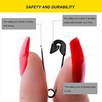 120 épingles de sûreté en fer durables de 19 mm, mini épingles noires pour l'artisanat, la couture, la fabrication de bijoux