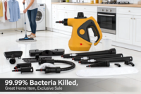 Nettoyeur Vapeur Électrique avec Accessoires MOP, 1200W, Autonomie de 10 Minutes, pour Usage Domestique et Hôtelier