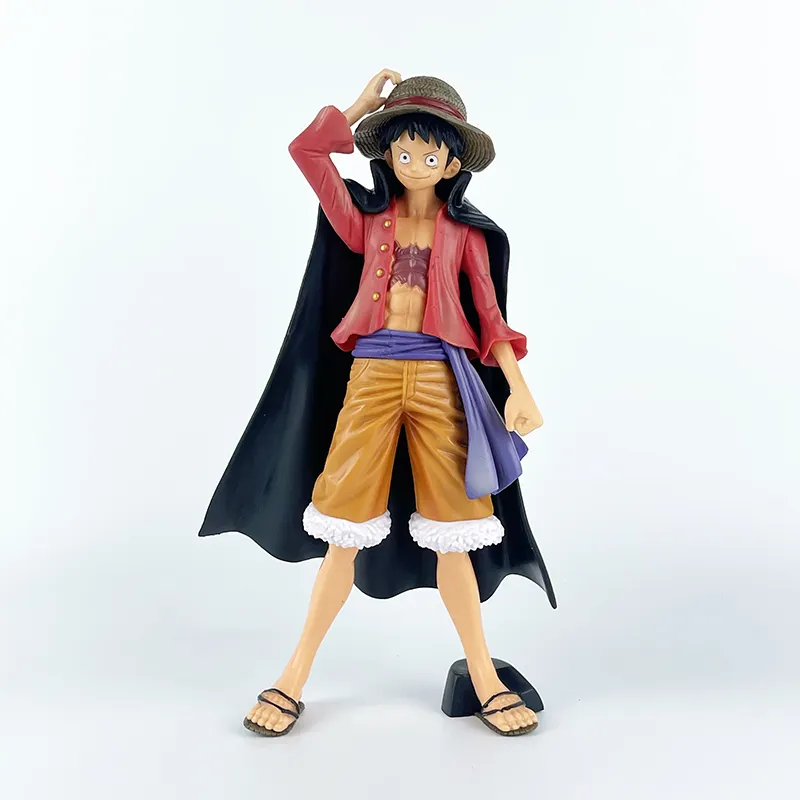 Hot Sale Japanischer Anime One Pieces Ruffy Nehmen Sie einen Hut und geballte Faust Action figur mit PVC Smiley Monkey D Ruffy Model Toy