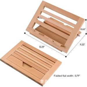 Support de livre en bois pour la lecture, organisateur de bureau pour livres de graphisme, support de papeterie avec angle réglable - Product Image 4