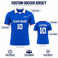 Maillot de football personnalisé OEM – Usine de sublimation – Tenue d'équipe de football rétro à col polo – Respirant – Pour matchs et entraînements – Ligue de district