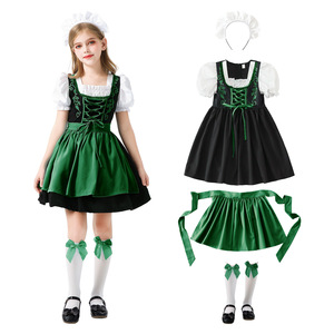 Fantasia Tradicional Bávara para Meninas, Vestido de Dirndl Alemão para Oktoberfest de Munique, com Faixa de Cabelo e Meias - Product Image 6