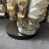Meubles de maison, table basse rotative en acier inoxydable de haute qualité, verre trempé, style moderne et luxueux, salon