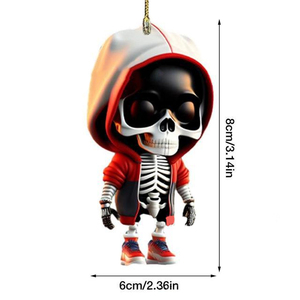 Figurine en acrylique, ornement suspendu pour voiture, artisanat 2026, statue squelette, sculpture gothique commémorative, décoration d'Halloween - Product Image 5