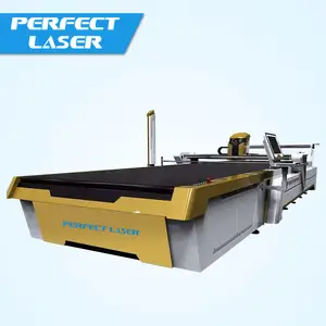 CNC tekstil kesici PEDK-3300/otomatik besleme yuvarlak ve düz bıçak kesme makinesi/kumaş kesme makinesi