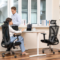 Mobilier de bureau à domicile 4D réglable et confortable chaise de bureau en maille chaise d'ordinateur ergonomique à dossier haut réglable et pivotante