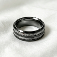Bague en carbure de tungstène noir de 8 mm avec incrustation d'antlers de cerf, ajustement confortable, pour mariage, anniversaire ou fête, pour hommes et femmes, vente en gros