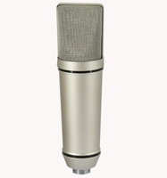 Microphone d'enregistrement de studio 34 mm U87, réplique de microphone, support de micro en plastique, or, CE, sans fil, à condensateur, garantie 1 an
