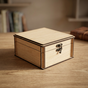 Unique Shape Handmade Customizable Square Mango/Peach/Acacia Wood Utility <b>Box</b> Candle Storage Laser Engraving BS - Product Image 1