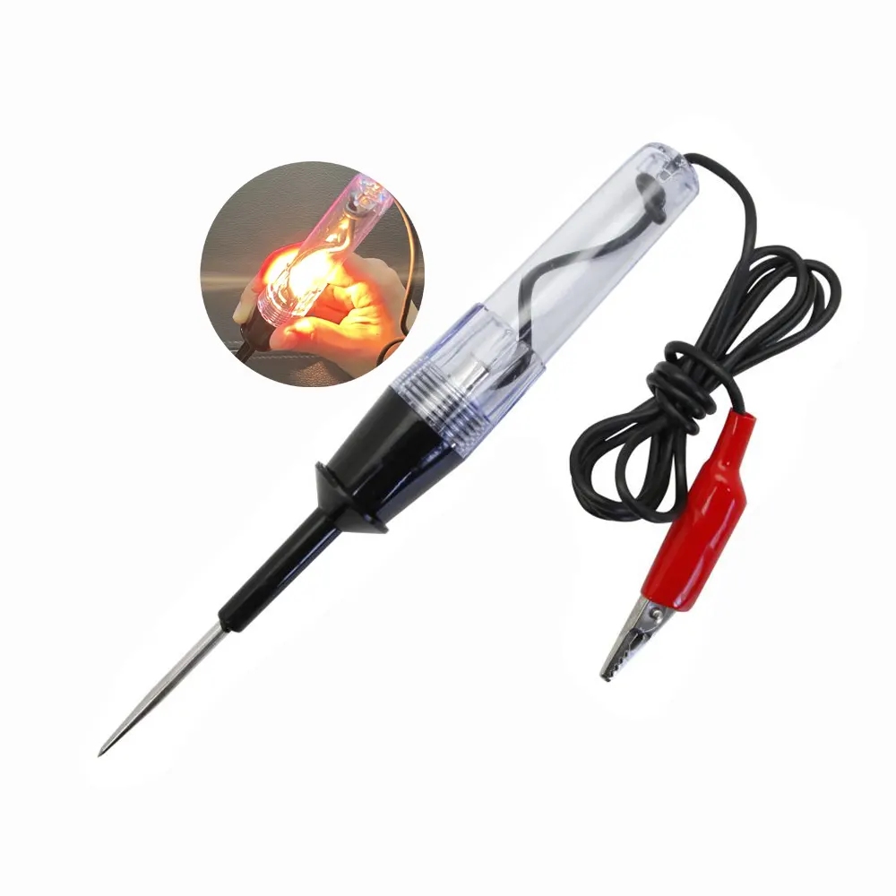 6V 12V Auto Elektrische Tester Auto Circuit Tester Pen Test Laag Volt Circuit Licht Zekeringen Fout Detecteren Power Piercing Sonde 3ft Draad