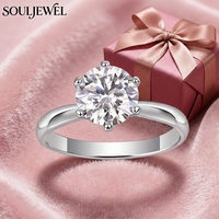 Bague en Moissanite 1 carat, Fiançailles, Argent Sterling 925, Classique 6 griffes, D VVS1, Bijoux d'Anniversaire et de Mariage pour Femme
