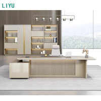 Scrivania Direzionale di Lusso dal Design Moderno in Legno Arredo Ufficio dalla Fabbrica Cinese Liyu