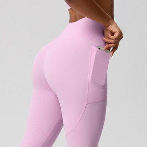 Pantalones de Fitness de cintura alta sin costuras para mujer, mallas de Yoga de compresión transpirables para gimnasio, Pilates, uso diario - Product Image 6