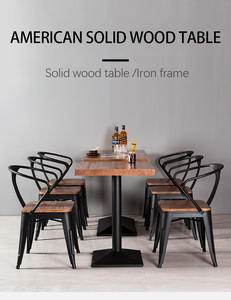 Ăn Uống thiết lập Chaise nhà hàng đồ nội thất phòng ăn Bàn và ghế Bộ Cà phê thiết lập cổ điển kim loại sắt công nghiệp cổ - Product Image 4