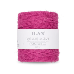 Spago di sisal Ilan, bobina da 2 mm, fucsia, 250 g, per artigianato e cucito - Product Image 2