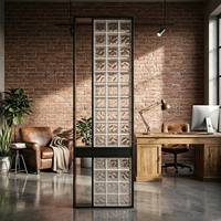 Cloison en verre renforcé de type divisé en acier inoxydable, bloc de verre translucide creux, séparateur de pièce, décoration d'entrée pour la maison