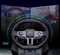 Venta caliente V99 270 grados Force Feedback Gaming Racing Volante con 3 pedales y embrague