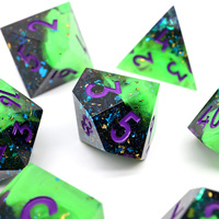 Jeu de dés personnalisable DND Dungeons & Dragons TRPG, dés polyédriques carrés en résine avec cœur fumé pour accessoires de jeu de table et de société