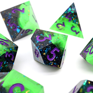 Dnd Dungeons Dragons Trpg Tùy Chỉnh <span class=keywords><strong>Dice</strong></span> Set Vuông Đa Diện Nhựa Smokey Core Cho Cờ Bạc Bàn Hội Đồng Quản Trị Trò Chơi Phụ Kiện - Product Image 2