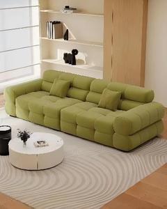 Sofá Moderno Minimalista de Tres Plazas con Respaldo Acolchado y Brazos Acolchados, Patas de Madera, Muebles Seccionales para Sala de Estar - Product Image 2