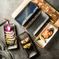 Newell vente en gros Rectangle plateau personnalisé Sauce soja servant des plats de Sushi assiettes à Sushi en céramique japonaise pour Restaurant