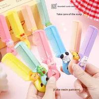 Dessin animé mignon Portable tête ronde peigne à dents pour filles Mini peigne à cheveux pour frange nouveauté cadeau pour enfants