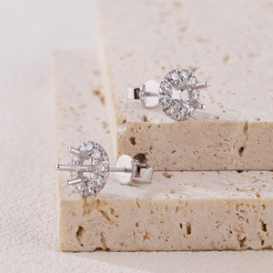 Boucles d'oreilles en or blanc 18 carats de luxe personnalisées en gros, pierres centrales en diamant naturel non montées, bijoux en or véritable pour mariages, flèche GIA - Product Image 6