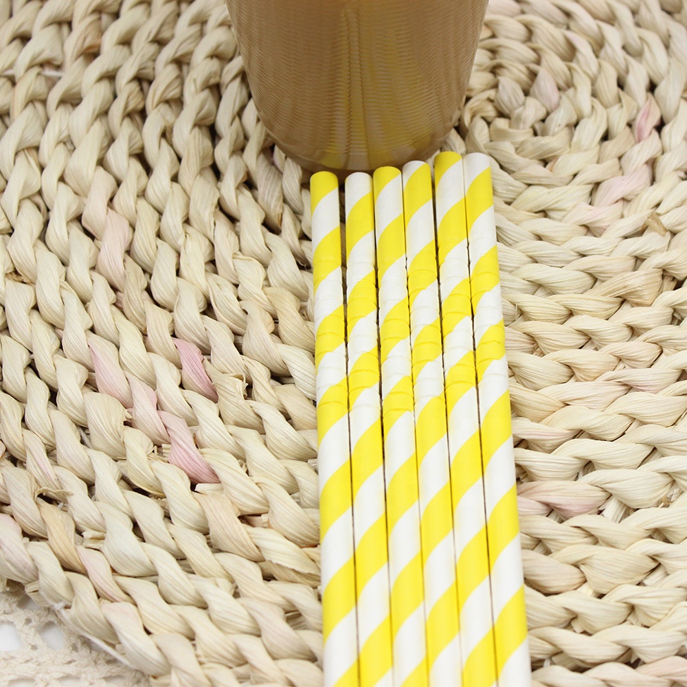 Custom logo Printing Product Biodegradable Disposable Eco-Friendly Drinking 198mm 8inch Paper Straws