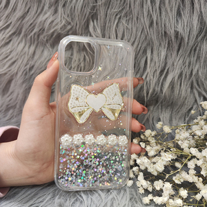 Funda de teléfono de PC transparente con pajarita Original para niñas/mujeres, billetera de diseño rectangular con taladro de palo, compatible con Huawei Realme - Product Image 5