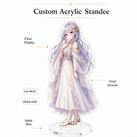 Support acrylique personnalisé pour figurine anime en mica, avec dorure à chaud, fente unique, découpe laser