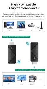 Kit d'extension <span class=keywords><strong>HDMI</strong></span> sans fil 5G 1080P 50M émetteur-récepteur point à point en fibre de carbone avec bouton de couplage et fonction de projection d'écran - Product Image 5