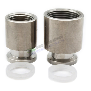 Adaptateur de raccordement sanitaire en acier inoxydable à trois colliers, connecteur de tuyau femelle 1/2 pouce x 3/4 pouce, Tri-Clamp femelle <span class=keywords><strong>BSPP</strong></span> NPT - Product Image 1