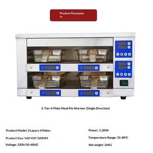 Gabinete Aislante de Acero Inoxidable Comercial para Alimentos, Dos Niveles con Cuatro Bandejas, Dos Niveles con Seis Bandejas, para Cadenas de Comida Rápida Occidental - Product Image 4