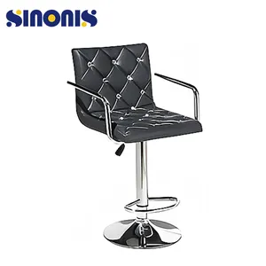 sinonis Modern Light Luxury Bar Chair Swivel Backrest Armrest High Stool Bar Furniture