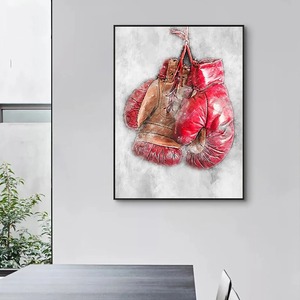 Affiche abstraite de football américain toile peinture gants de boxe haltérophilie Sport mur photo pour salle de sport décoration de la maison - Product Image 1