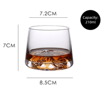 Verre à whisky sans pied et sans couvercle, style japonais, en cristal, motif Mont Fuji, pour usage domestique, commande directe