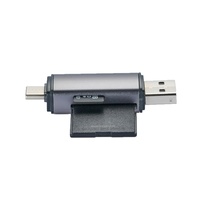 Lector de Tarjetas de Teléfono Móvil USB 2.0 SD TF con Certificación CE y ROHS, Adaptador OTG USB C 3 en 1, Material ABS