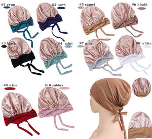 <span class=keywords><strong>Bonnet</strong></span> <span class=keywords><strong>sous</strong></span> écharpe personnalisé avec corde à <span class=keywords><strong>nouer</strong></span> Bonnets de couleur unie Turban pour femmes <span class=keywords><strong>Hijab</strong></span> <span class=keywords><strong>sous</strong></span> écharpe doublé en soie satinée - Product Image 4