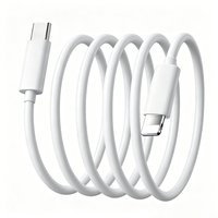 Kabel Data Pengisian Cepat Tipe-C ke 8 Pin Putih TPE PD 27W untuk iPhone 14 13 12 Mini Pro Max 11 X XS XR 8 Plus iPad AirPods