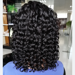 Pelucas frontales de encaje de onda de agua para mujeres negras Bob corto sin pegamento peluca frontal de encaje Full Hd pelucas frontales de encaje cabello humano - Product Image 3