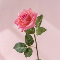 Roses artificielles en latex blanc pour mariage en gros, fleurs en soie, roses à tige unique, hydratant, roses artificielles au toucher réel
